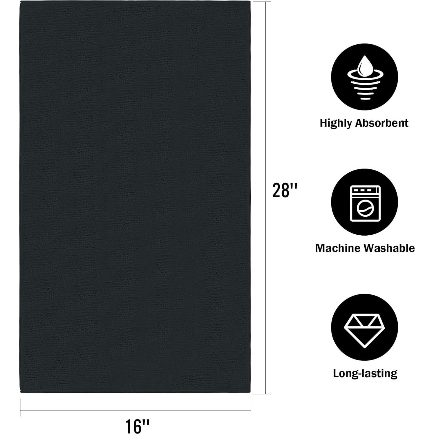 Toallas de Mano Negras Orighty 6 Pack Microfibra 40.6x71.1 cm