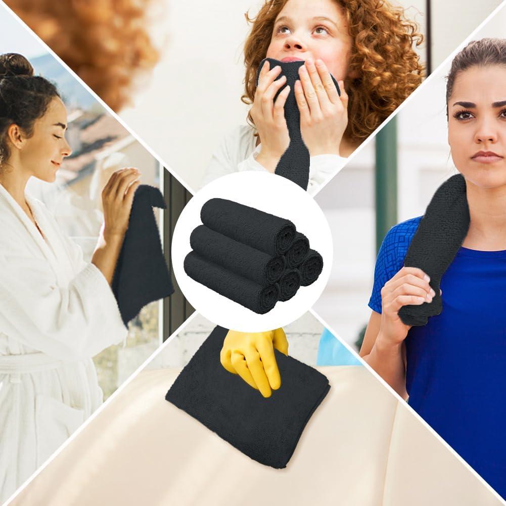 Toallas de Mano Negras Orighty 6 Pack Microfibra 40.6x71.1 cm