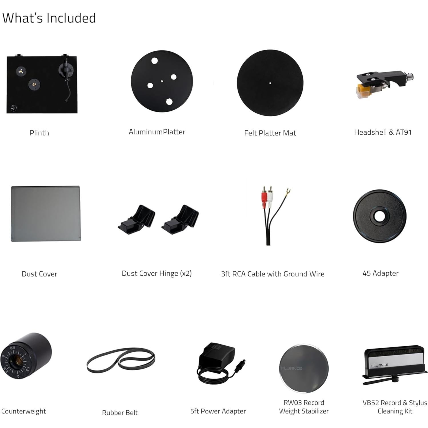Tocadiscos Fluance RT80 con Audio Technica AT91 y Kit de Limpieza