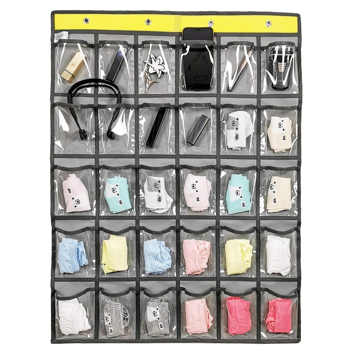 Organizador de bolsillo ANIZER 30 bolsillos 57.9x85.8cm Gris