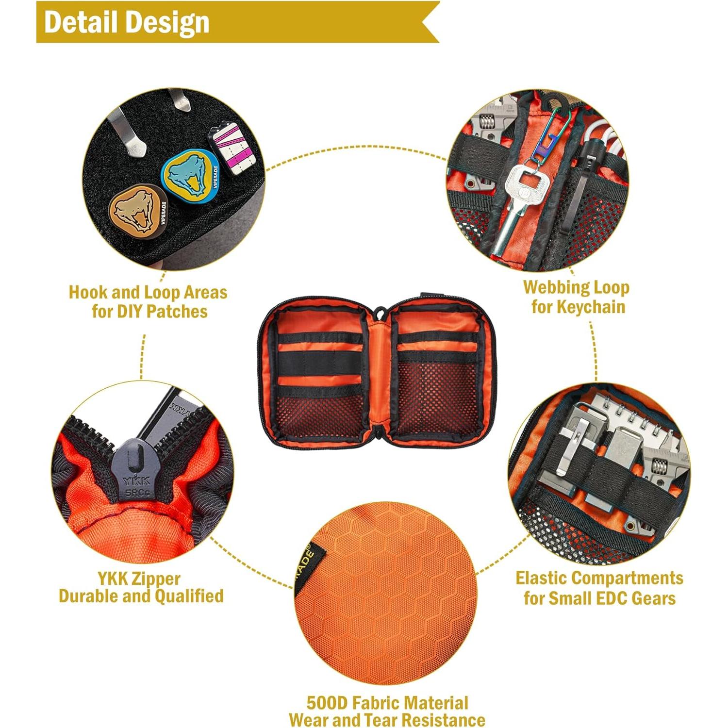 Organizador EDC VIPERADE VE26 Naranja 11 Compartimentos