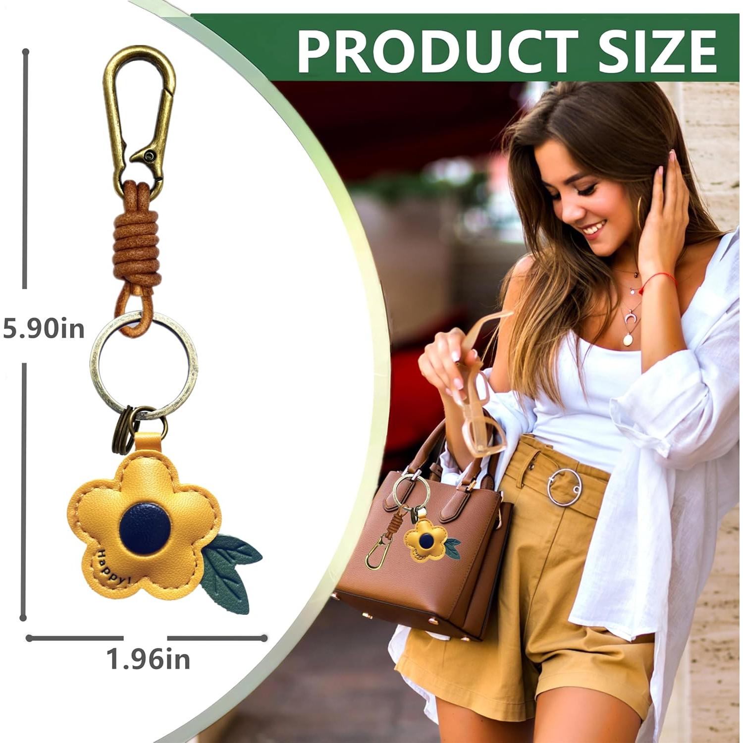 Llavero de Fruta Retro de Cuero Amarillo - Accesorio Unisex