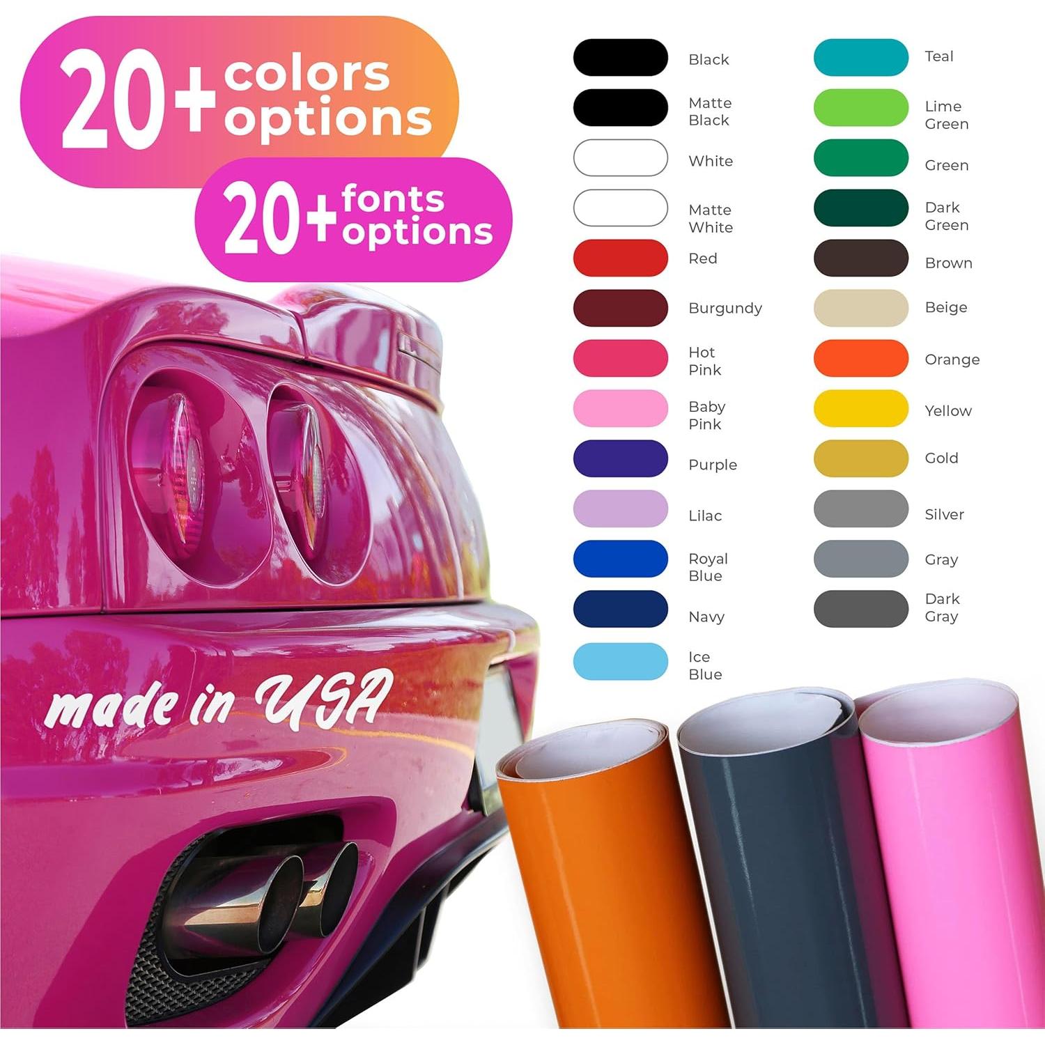 Calcomanía de Vinilo Personalizada BestDecor4you - Auto, 12.7 a 254 cm