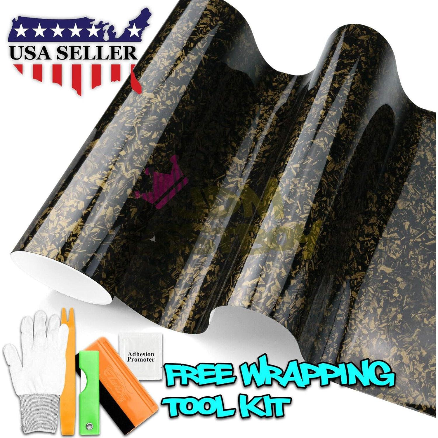 Vinilo de fibra de carbono dorado 61x152cm JDMBESTBOY