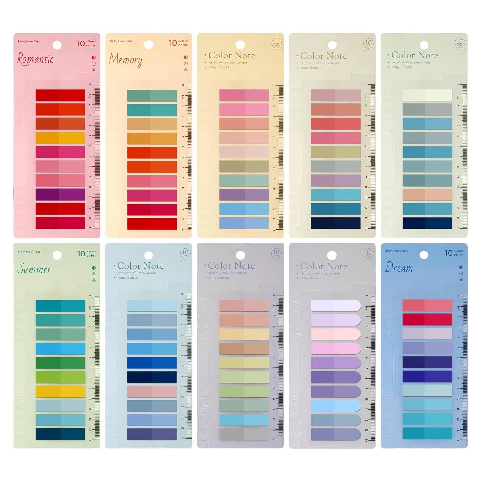 2000 Pestañas Adhesivas Transparentes JIANTA con Regla 10 Paquetes