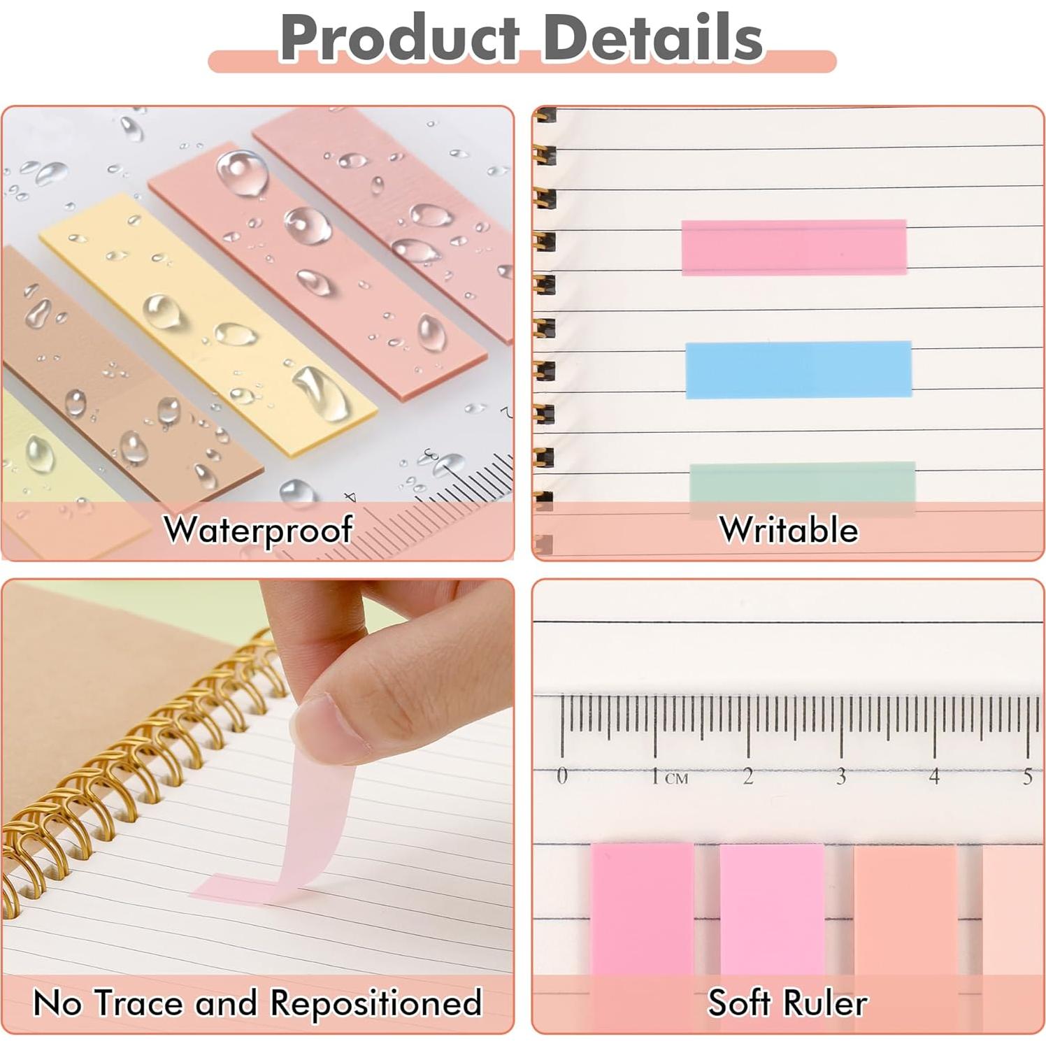 2000 Pestañas Adhesivas Transparentes JIANTA con Regla 10 Paquetes