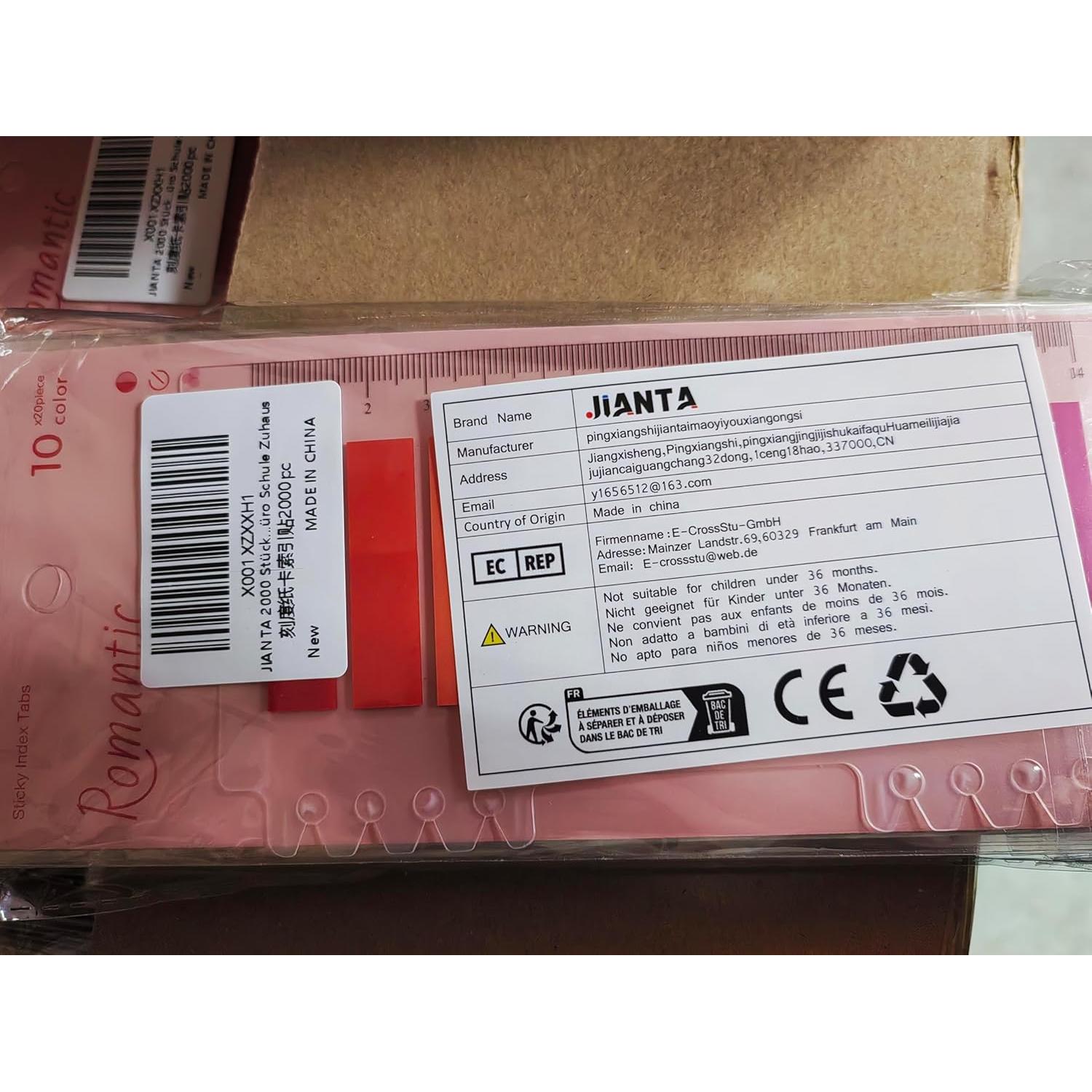 2000 Pestañas Adhesivas Transparentes JIANTA con Regla 10 Paquetes