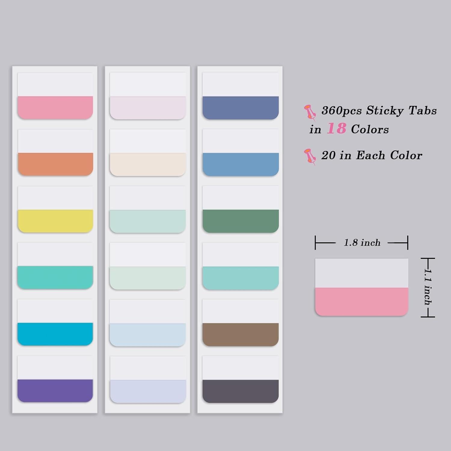 Pestañas Adhesivas Lumintutu 360pcs 18 Colores Reposicionables