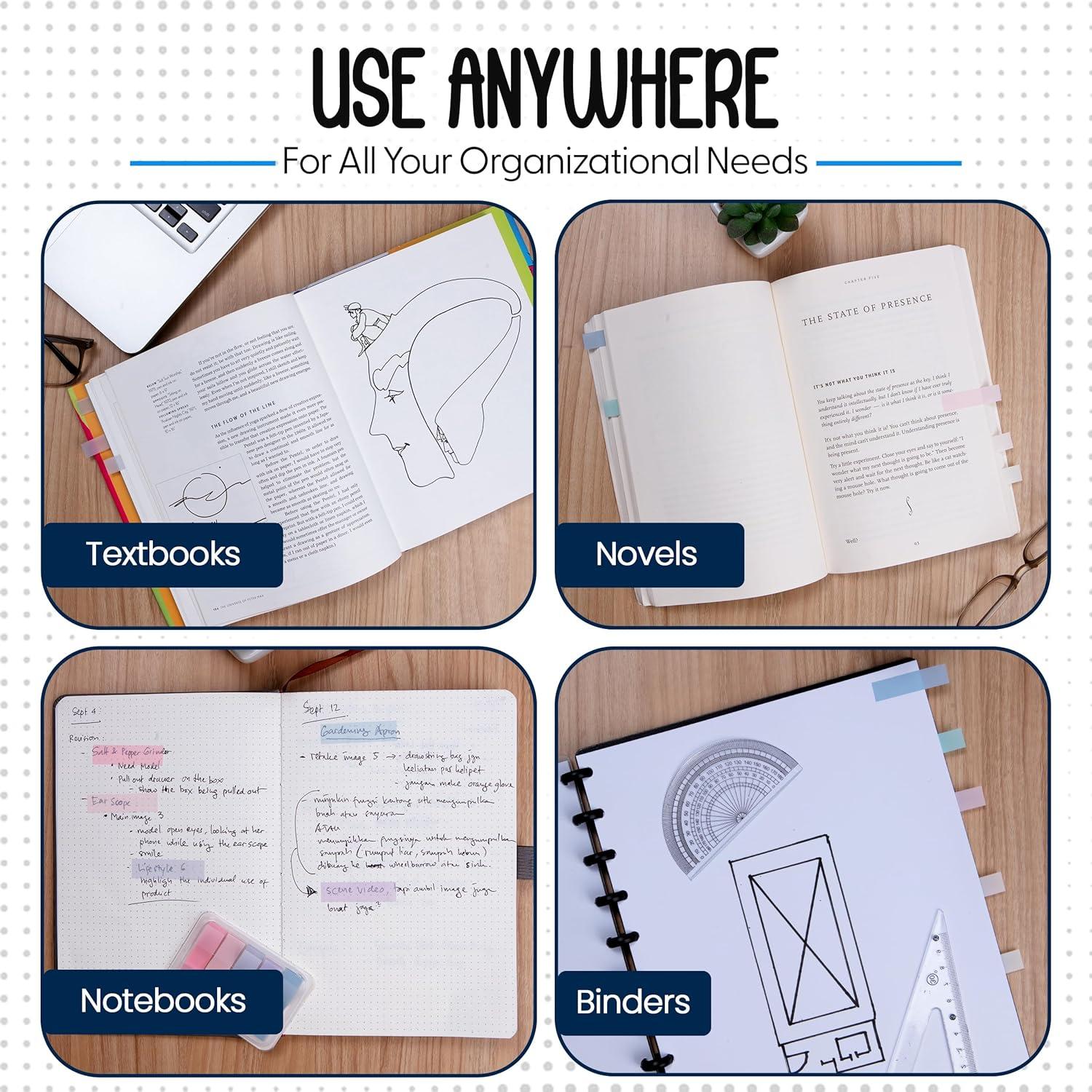 Pestañas Adhesivas Transparentes Essex Wares 300 Piezas 5 Colores