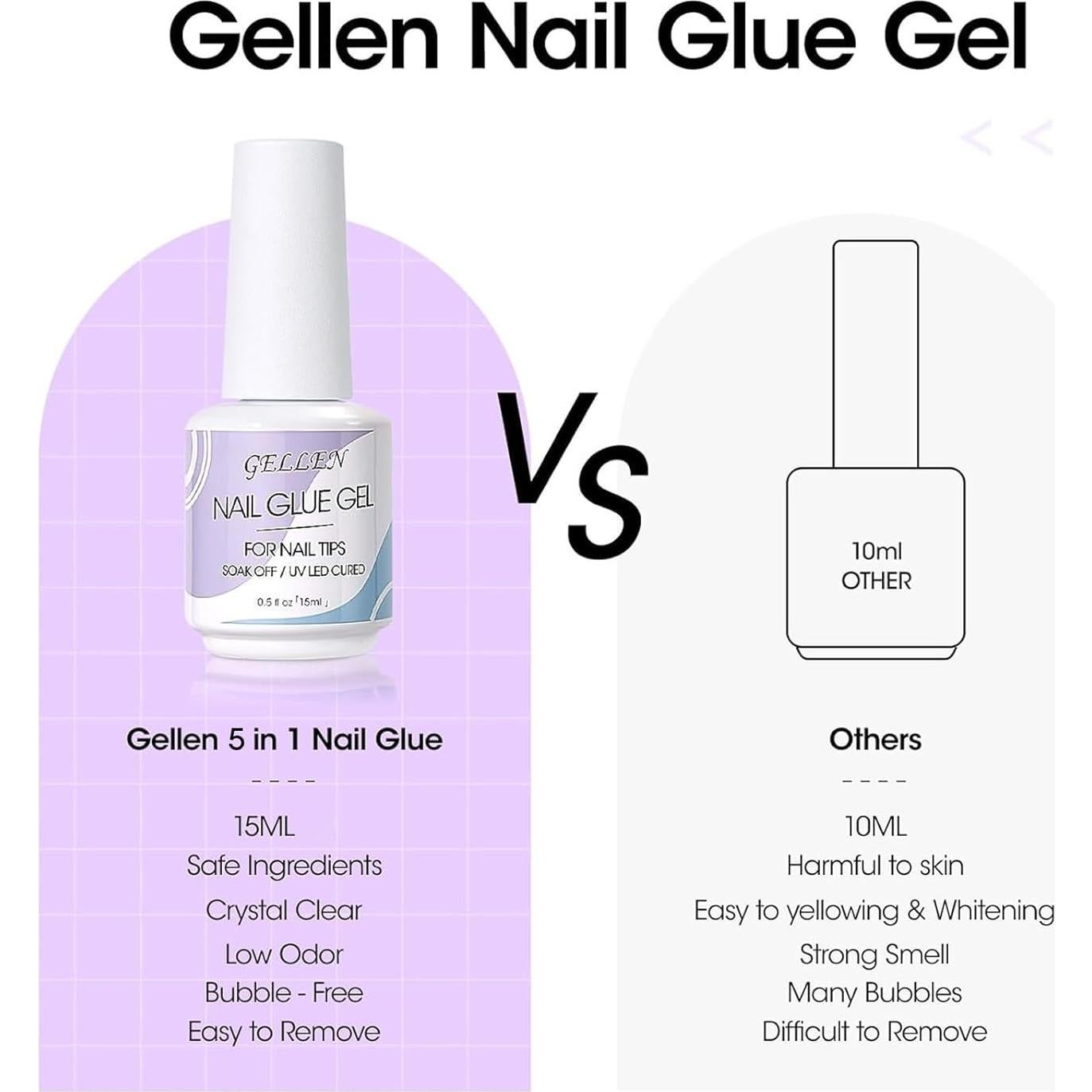 Gellen Pegamento para Uñas 5 en 1 UV 15ML - Gel Adhesivo