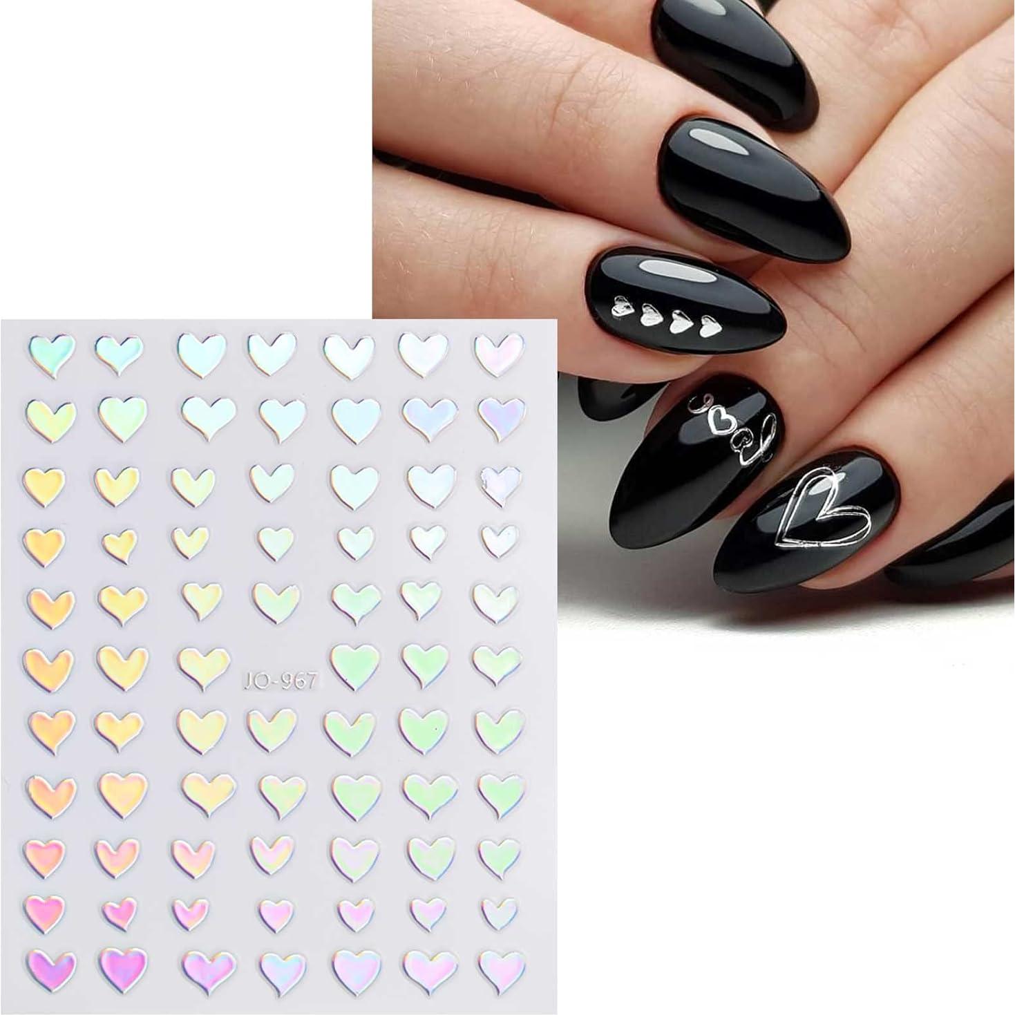 Pegatinas de Uñas Autoadhesivas JMEOWIO 12 Hojas Diseño Brillante