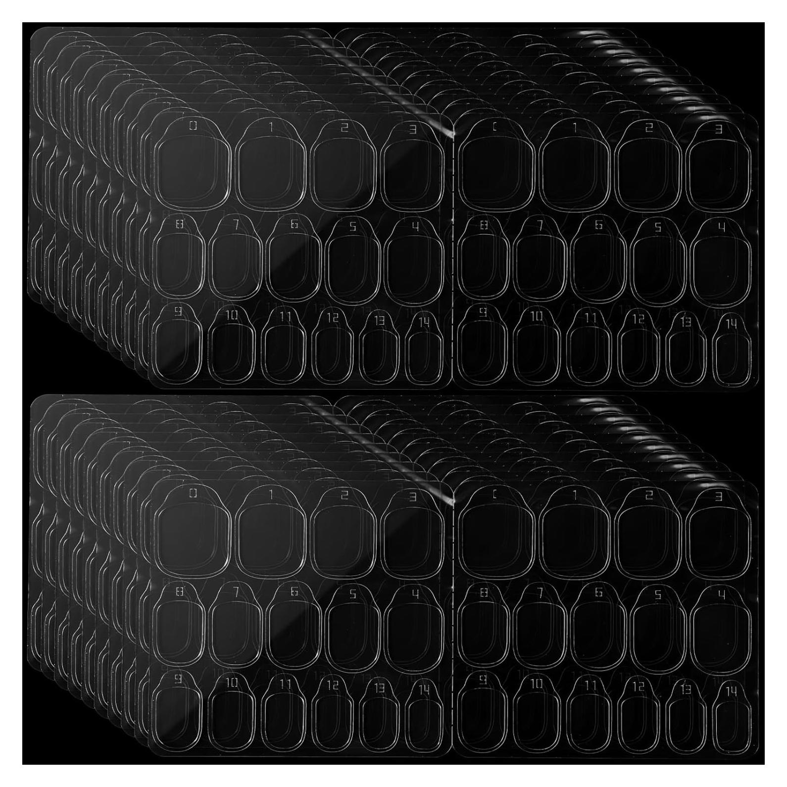 BOXOB 600 Pestañas Adhesivas para Uñas Falsas - 15 Tamaños