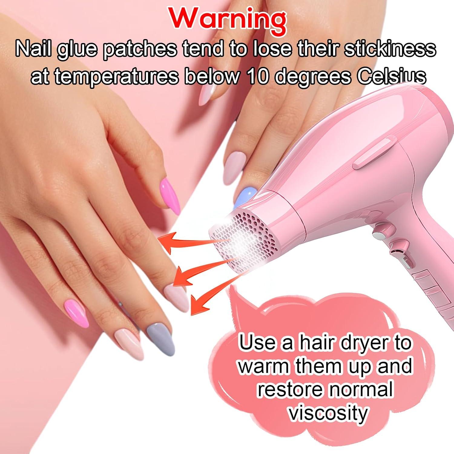 BOXOB 600 Pestañas Adhesivas para Uñas Falsas - 15 Tamaños