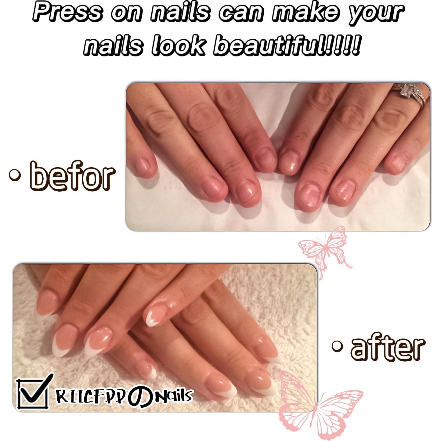 24 Uñas Postizas Cortas Rosa Nude RIIICFDD con Brillo