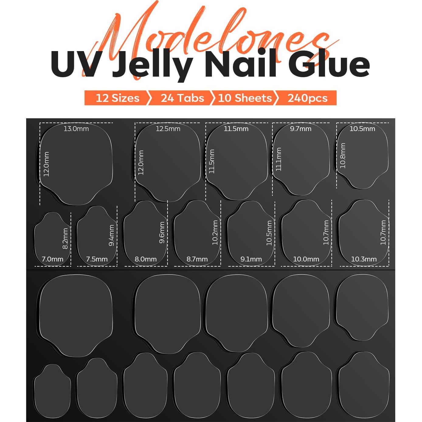 Pestañas Adhesivas para Uñas Modelones 240pcs 12 Tamaños