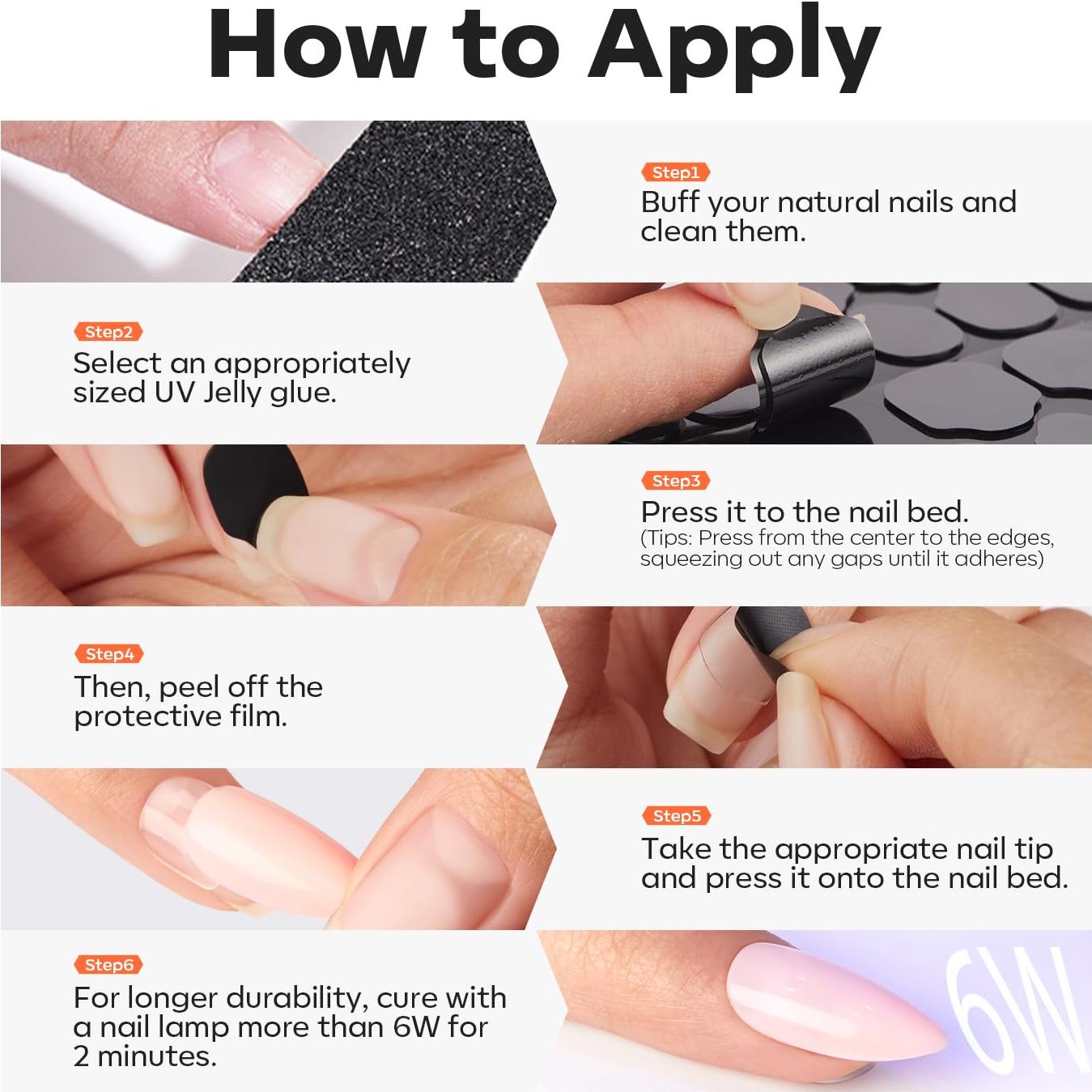 Pestañas Adhesivas para Uñas Modelones 240pcs 12 Tamaños