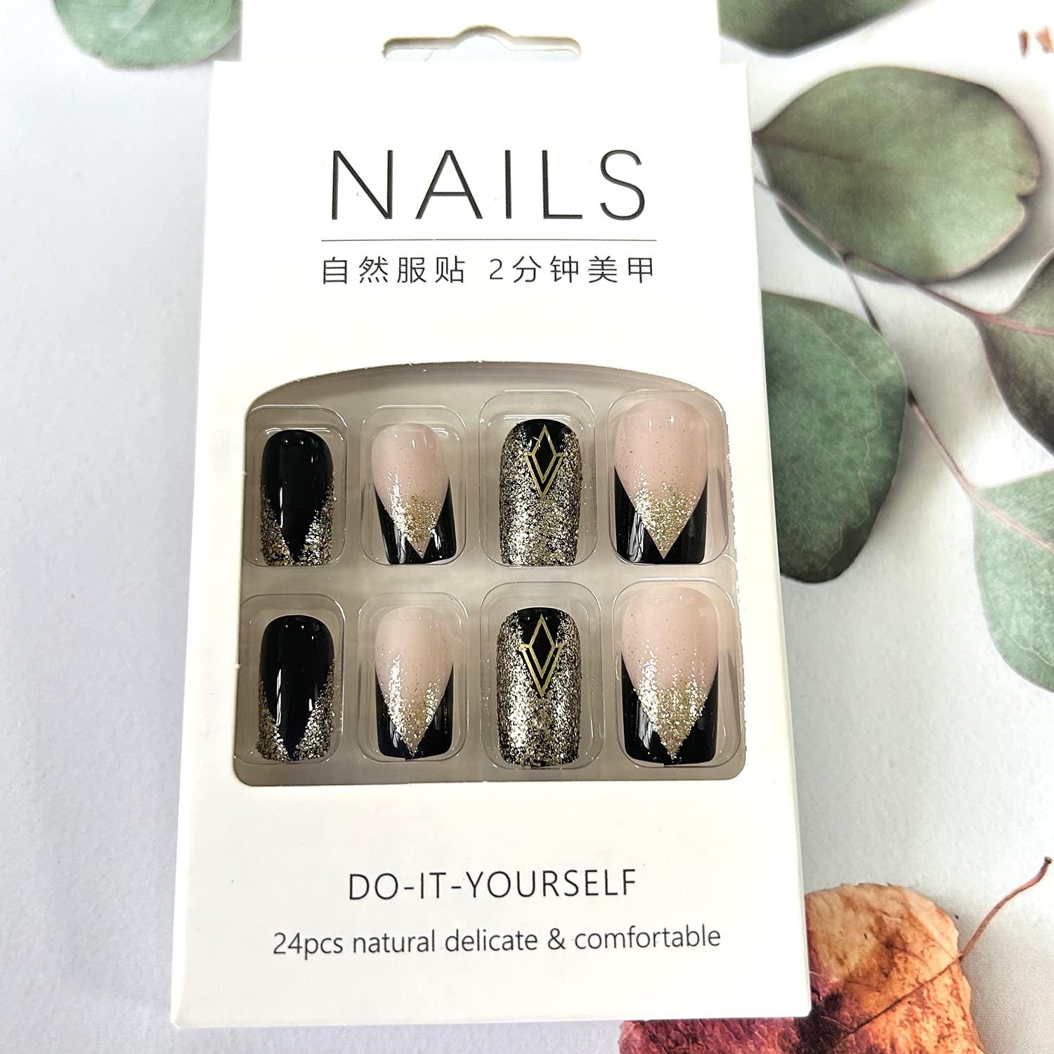 Uñas Falsas Cuadradas Medianas TBRZTR con Diseño Gradiente