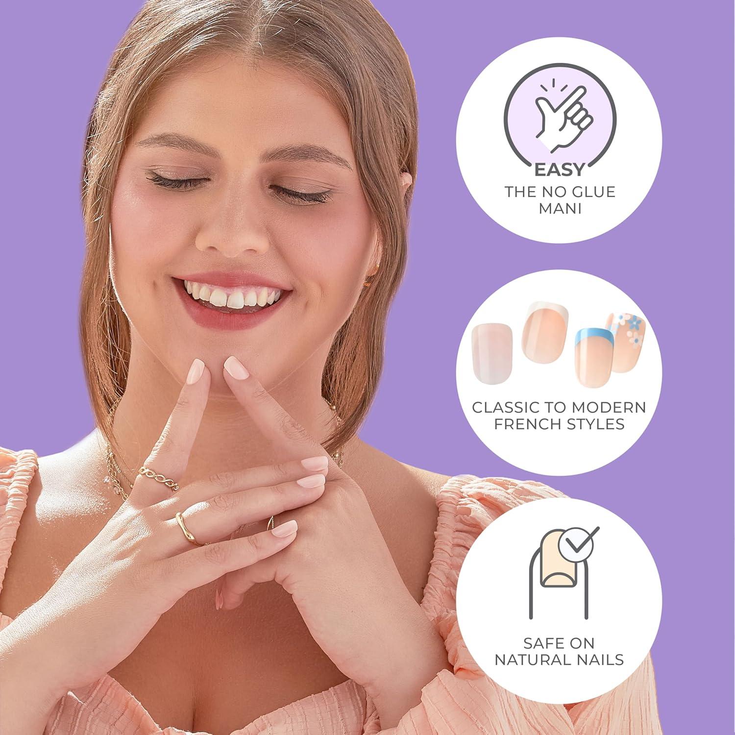 Uñas Postizas KISS imPRESS Francesas Heroico Cortas 30 Uñas