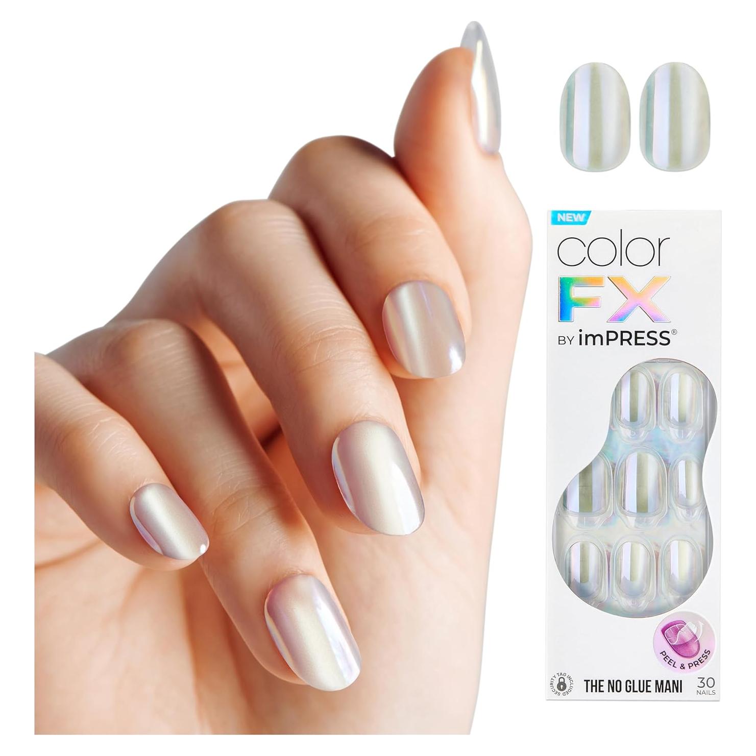 Uñas Postizas KISS colorFX Amor Agrio Cortas Ovaladas 30 Uñas