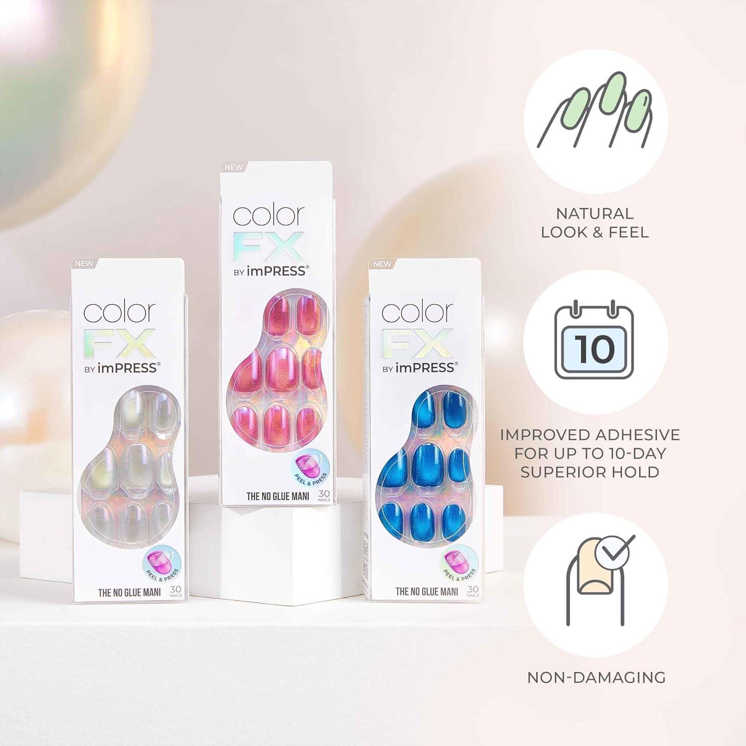 Uñas Postizas KISS colorFX Amor Agrio Cortas Ovaladas 30 Uñas