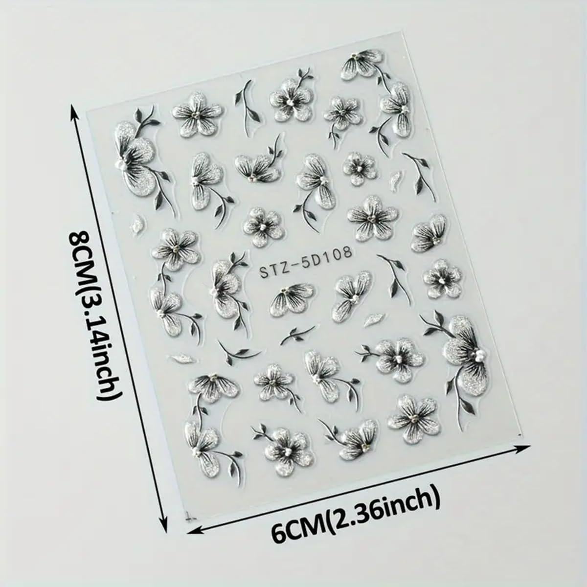 Calcomanías de Uñas 5D POWPOP con Flores de Verano