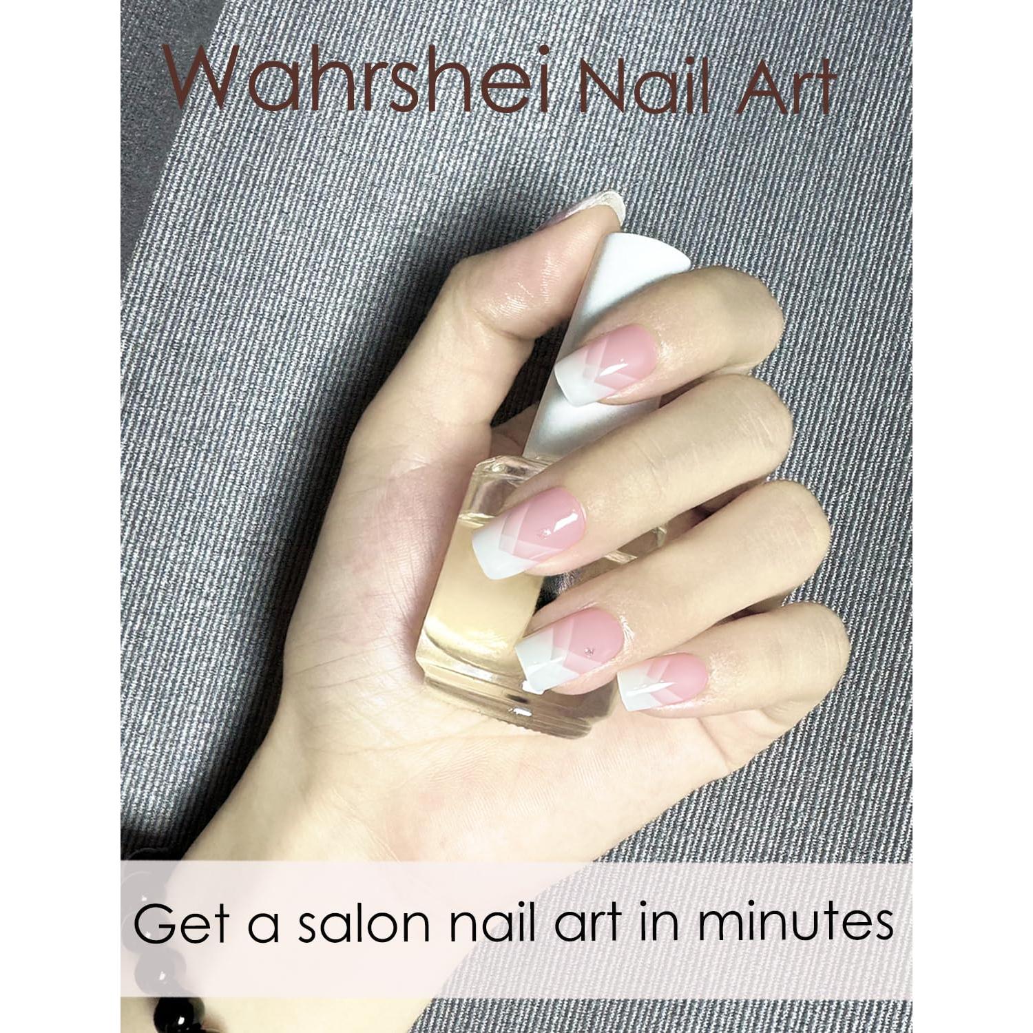 Tiras de Uñas de Gel Semi Curadas Wahrshei 20pcs Ombre Francés