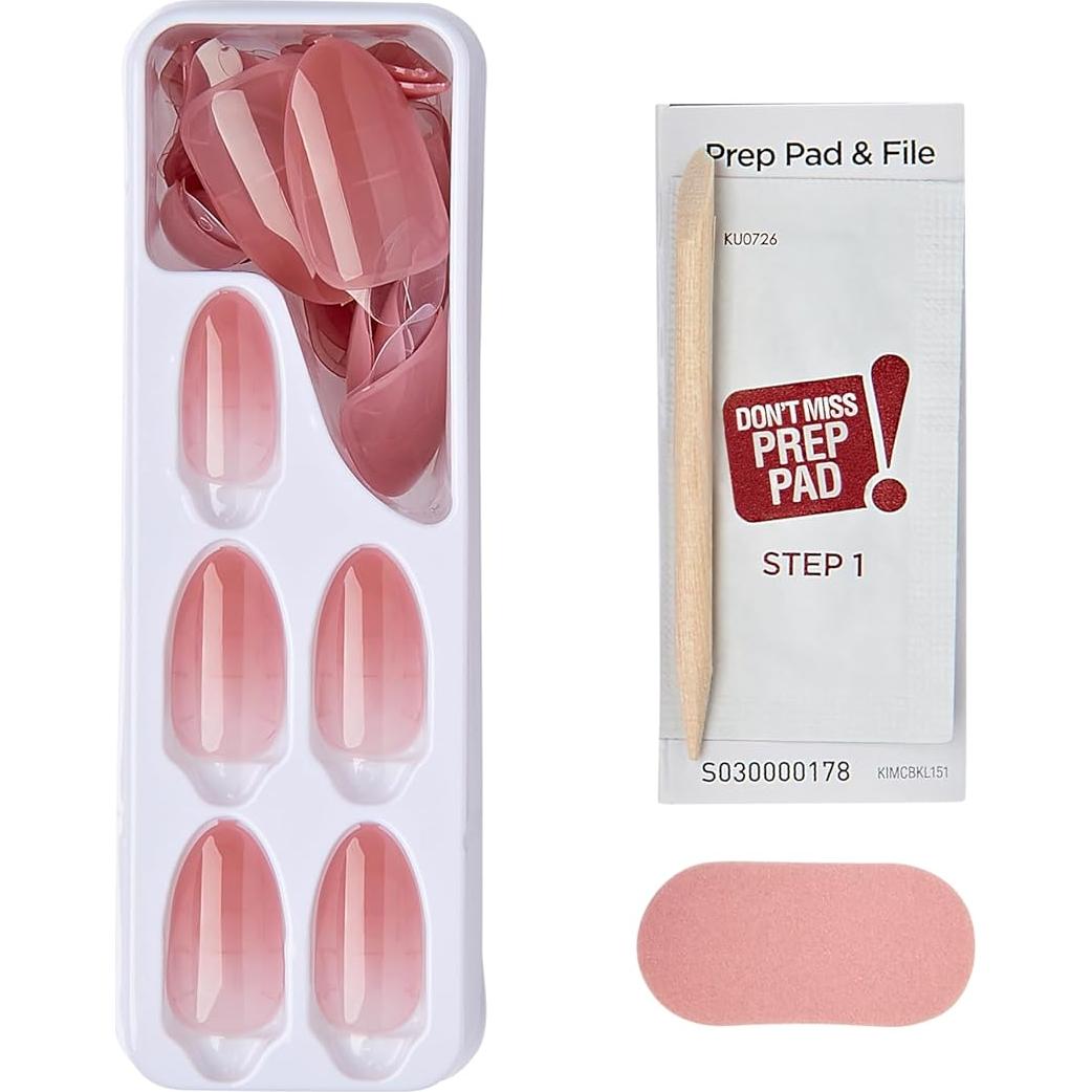 Uñas Postizas KISS imPRESS Serenidad Rosa Medio 30 Uñas