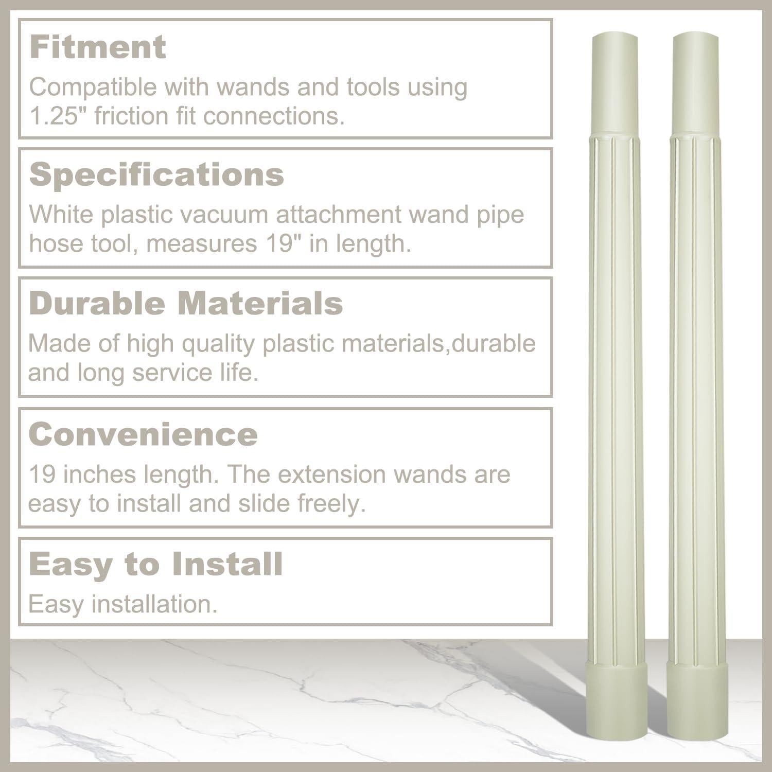 Varilla de Aspiradora HASMX 48.26 cm Plástico Blanco 2-Pack