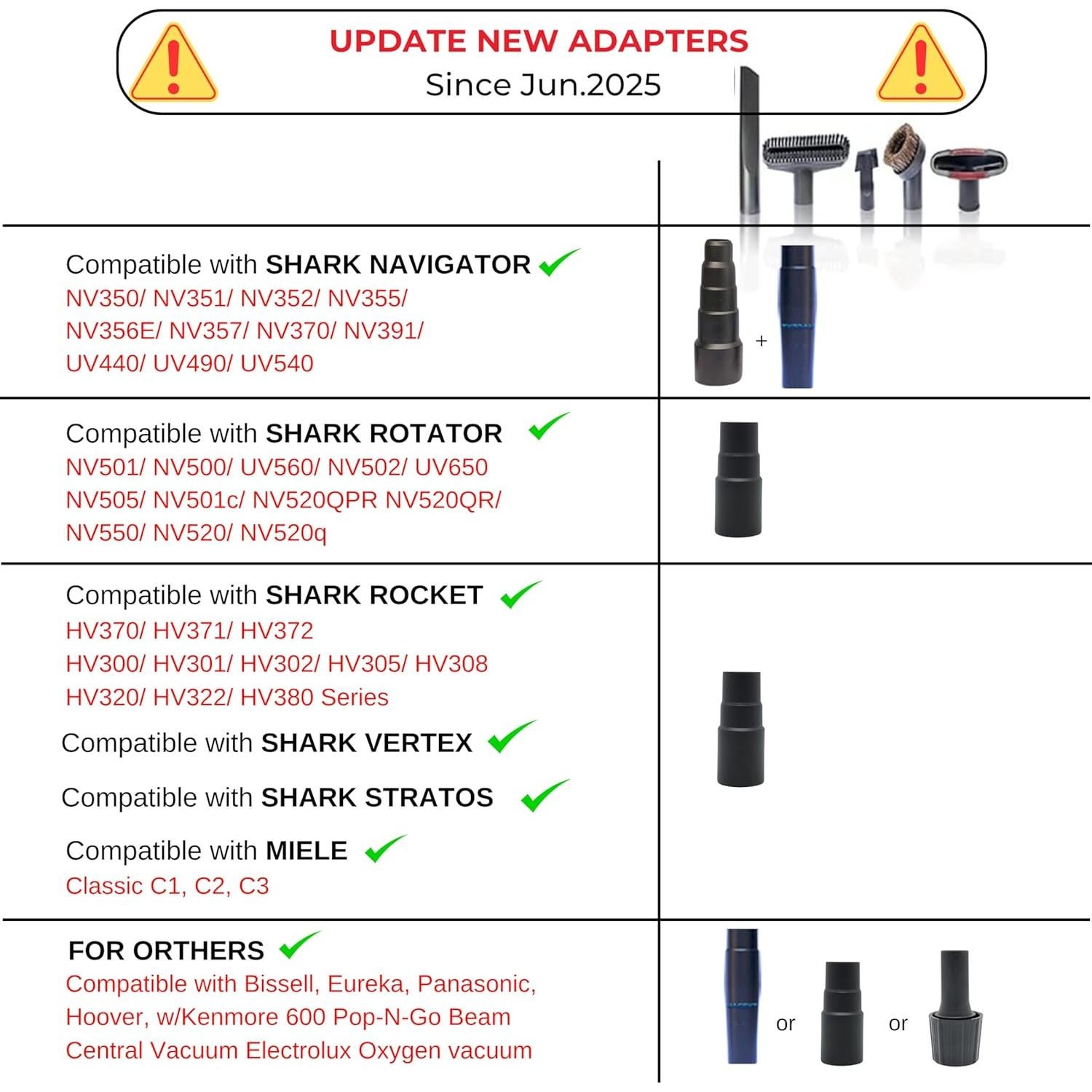 Kit de Accesorios para Aspiradoras VACEXT - 6 Piezas + Adaptadores