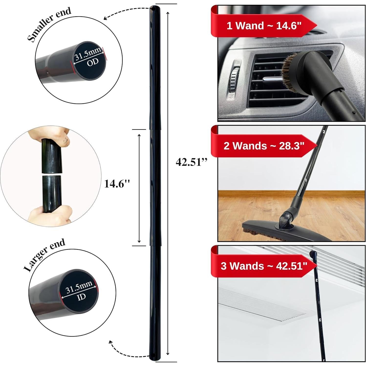 Kit de Accesorios para Aspiradoras VACEXT - 6 Piezas + Adaptadores