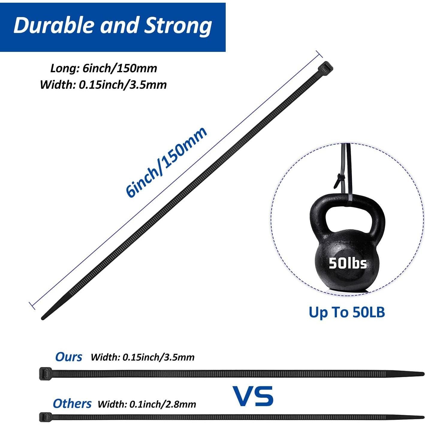 Soporte de Montaje Adhesivo CZXNBI - 50 Clips de Cable Negro