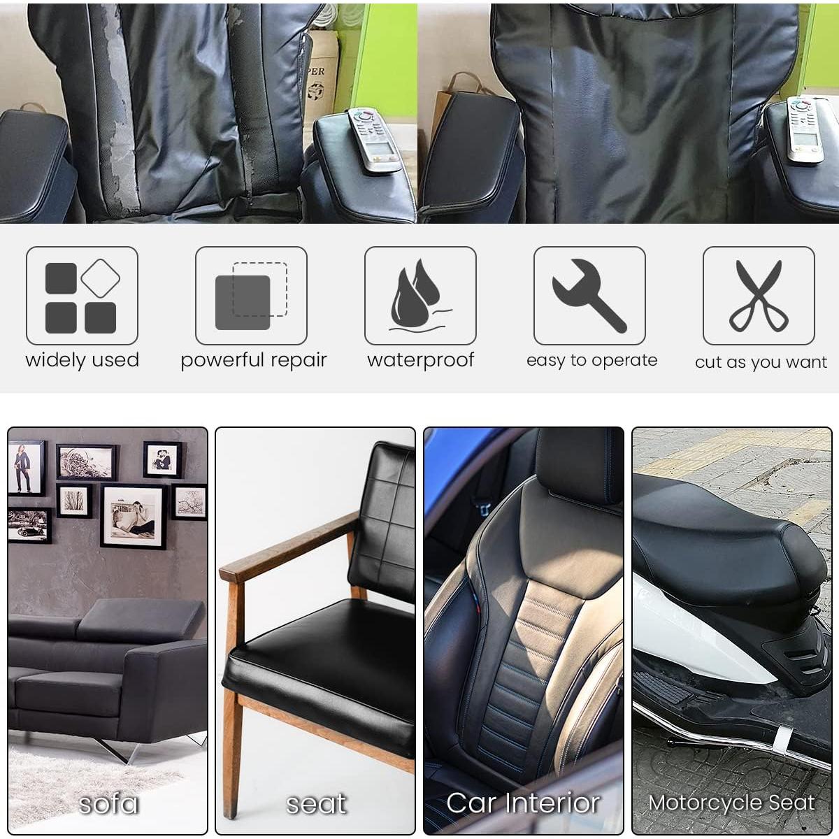 Kit de Reparación de Cuero Tenalleys 2 Pcs 20x28 cm Autoadhesivo