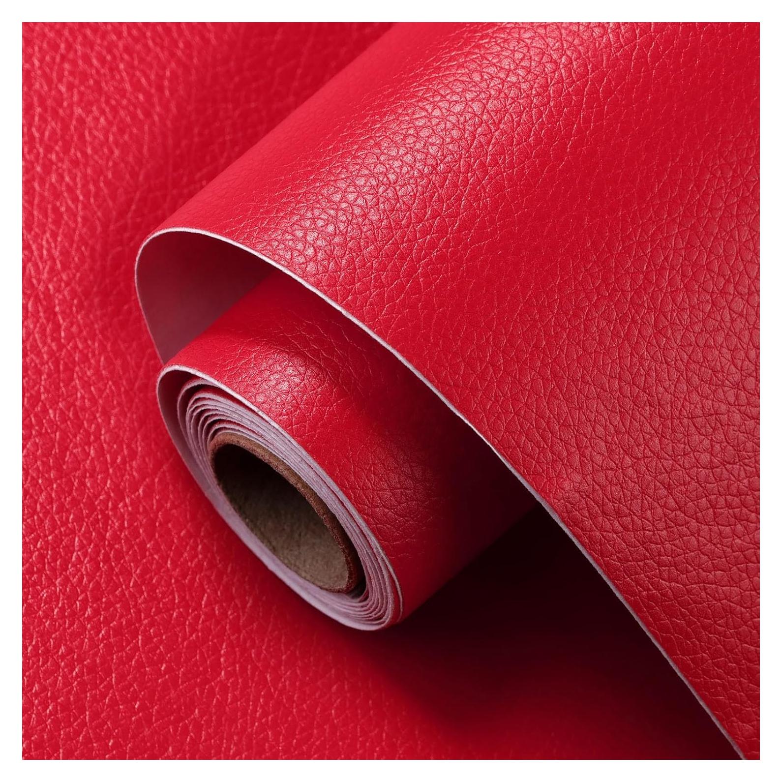 Parche de Reparación de Cuero Uooar 39.88x101.6 cm Rojo