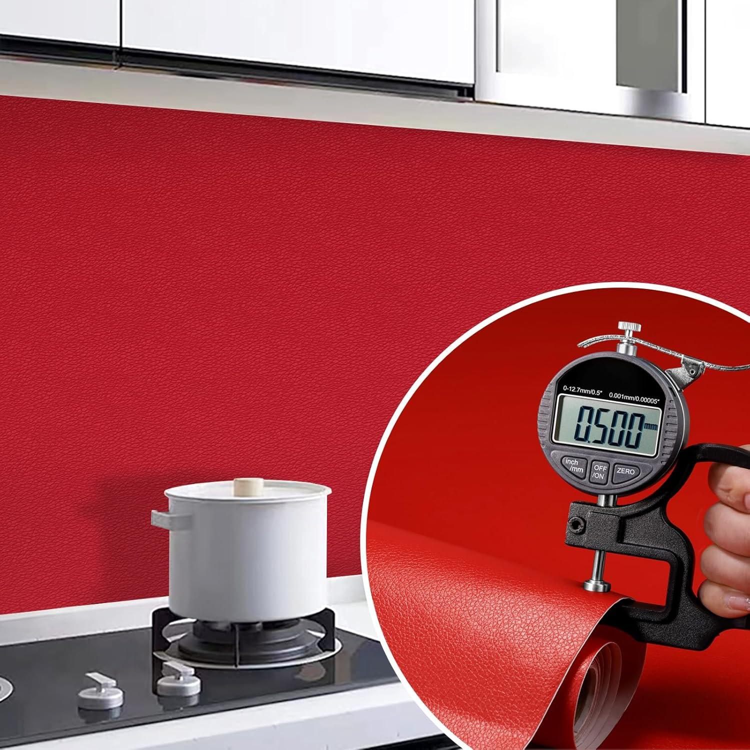 Parche de Reparación de Cuero Uooar 39.88x101.6 cm Rojo