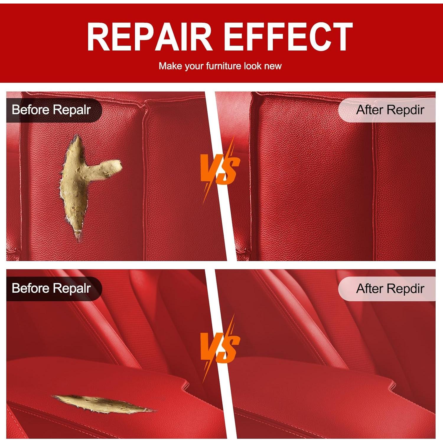 Parche de Reparación de Cuero Uooar 39.88x101.6 cm Rojo