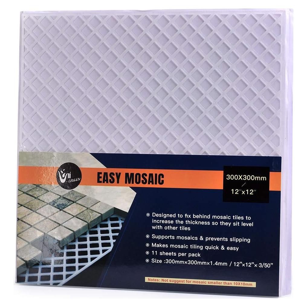 Malla de mosaico Uni-Green 30.48x30.48 cm con adhesivo fuerte - 11 piezas