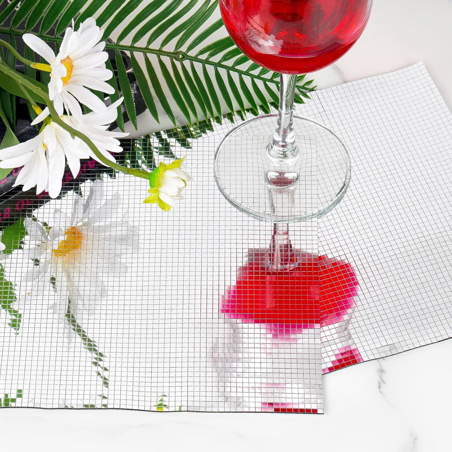 Pegatinas de Azulejos de Mosaico NiArt 1700pcs Plateado 3x3mm