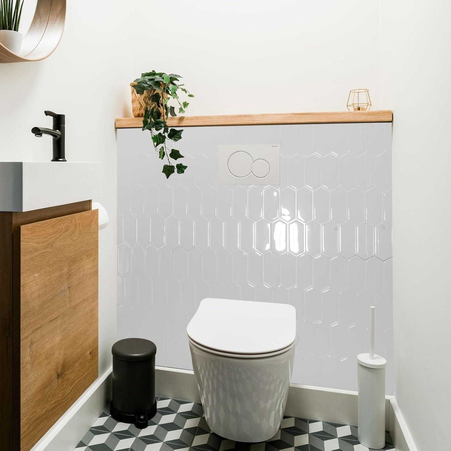 Azulejos Autoadhesivos Art3d 10 Hojas Vinilo Blanco 30.48x30.48cm