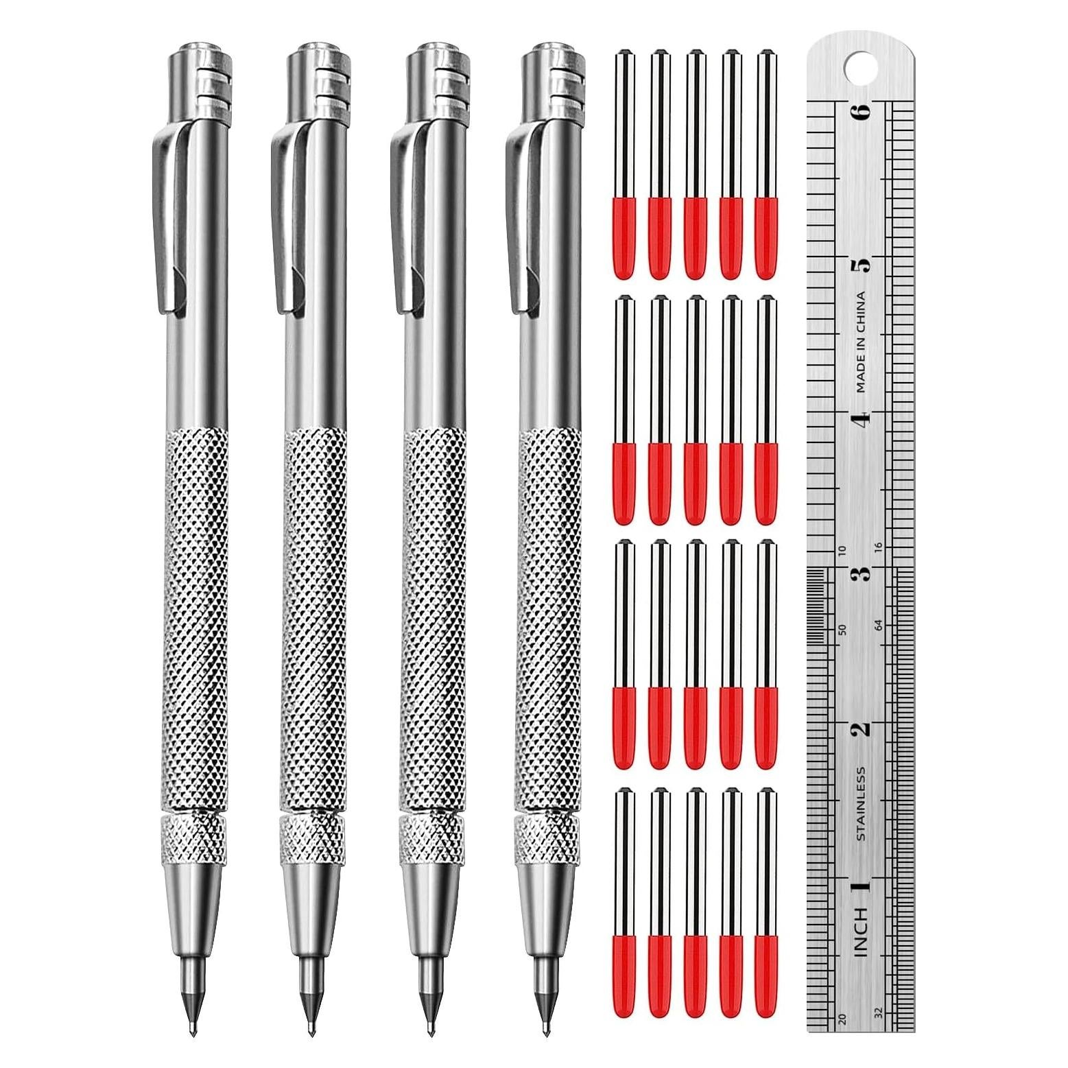 Grapadora de Carburo de Tungsteno PSMYP, 4 Piezas con Regla 15.24 cm