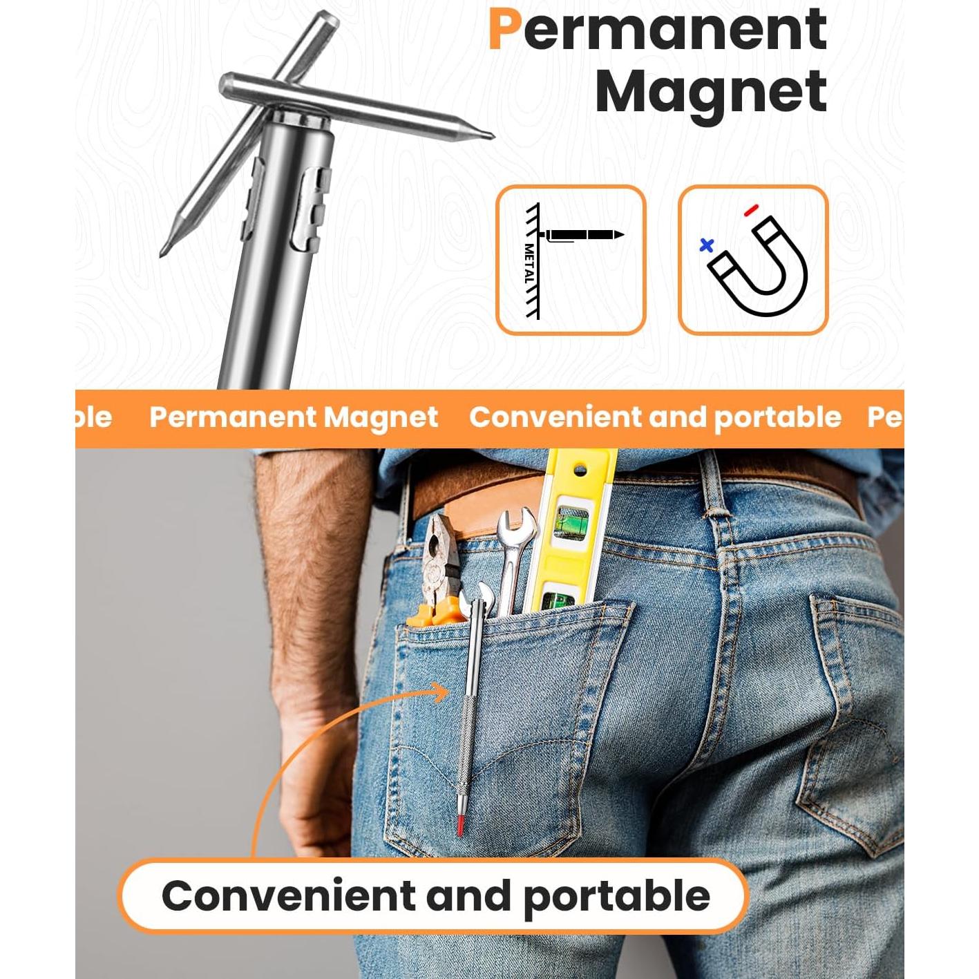 Grapadora de Carburo de Tungsteno PSMYP, 4 Piezas con Regla 15.24 cm