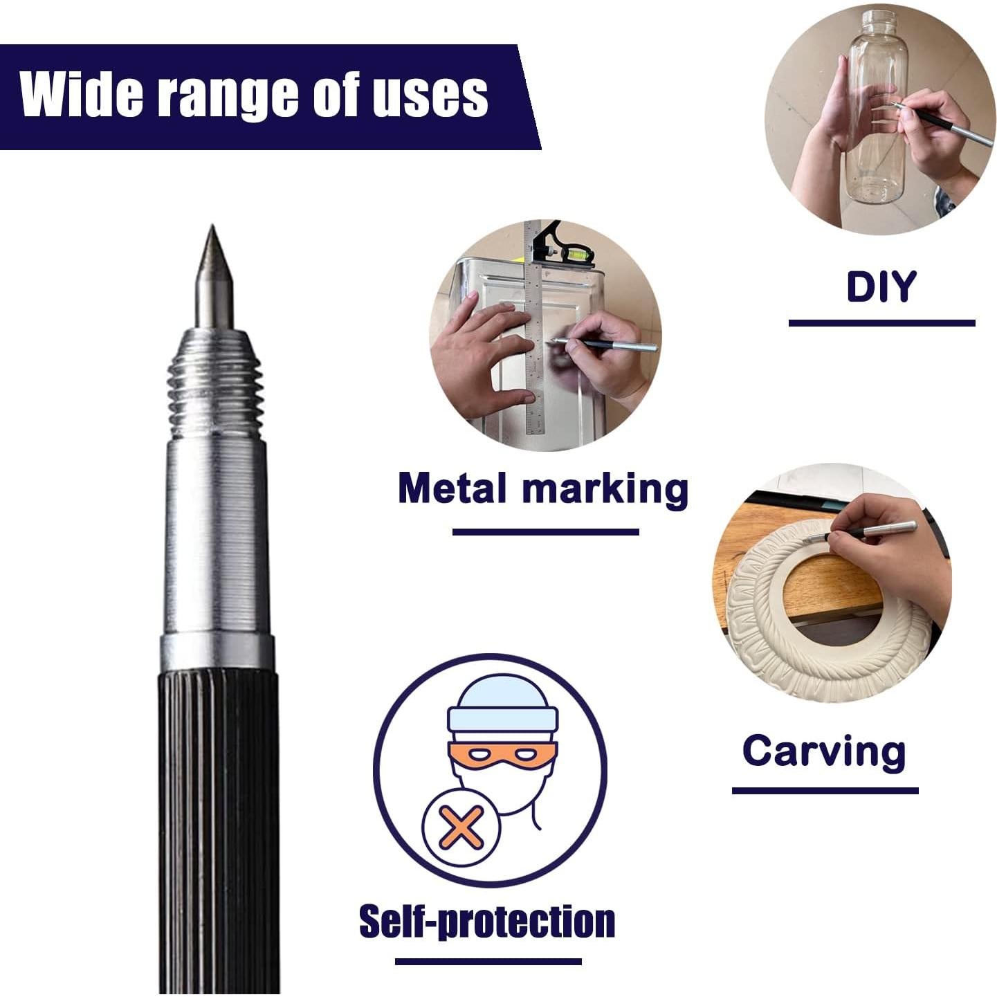 Scriber Doble Cabeza Tungsteno Deartisan 4 Paquetes 9.5 Mohs