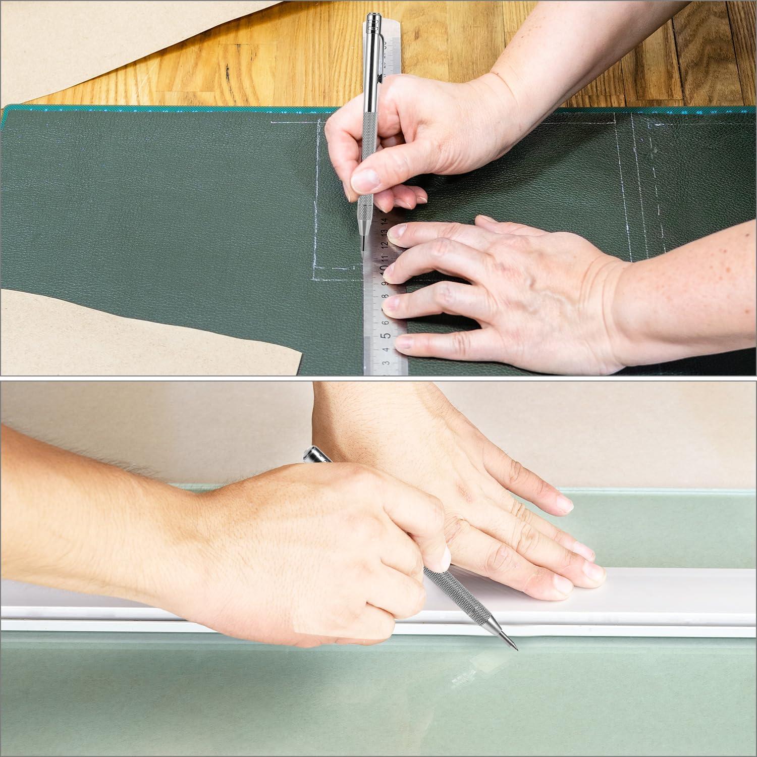 QWORK Scriber Carburo de Tungsteno 4 Piezas con 20 Puntas