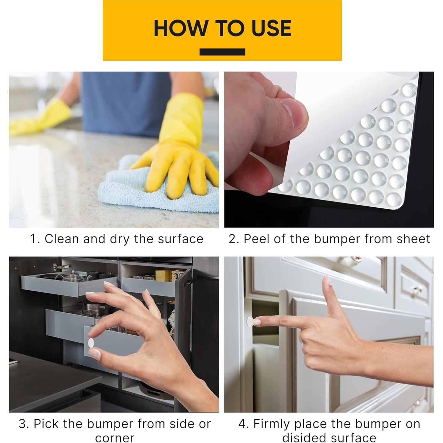 Bumpers Adhesivos Transparentes Vellax 128 Pcs - Silicona Premium