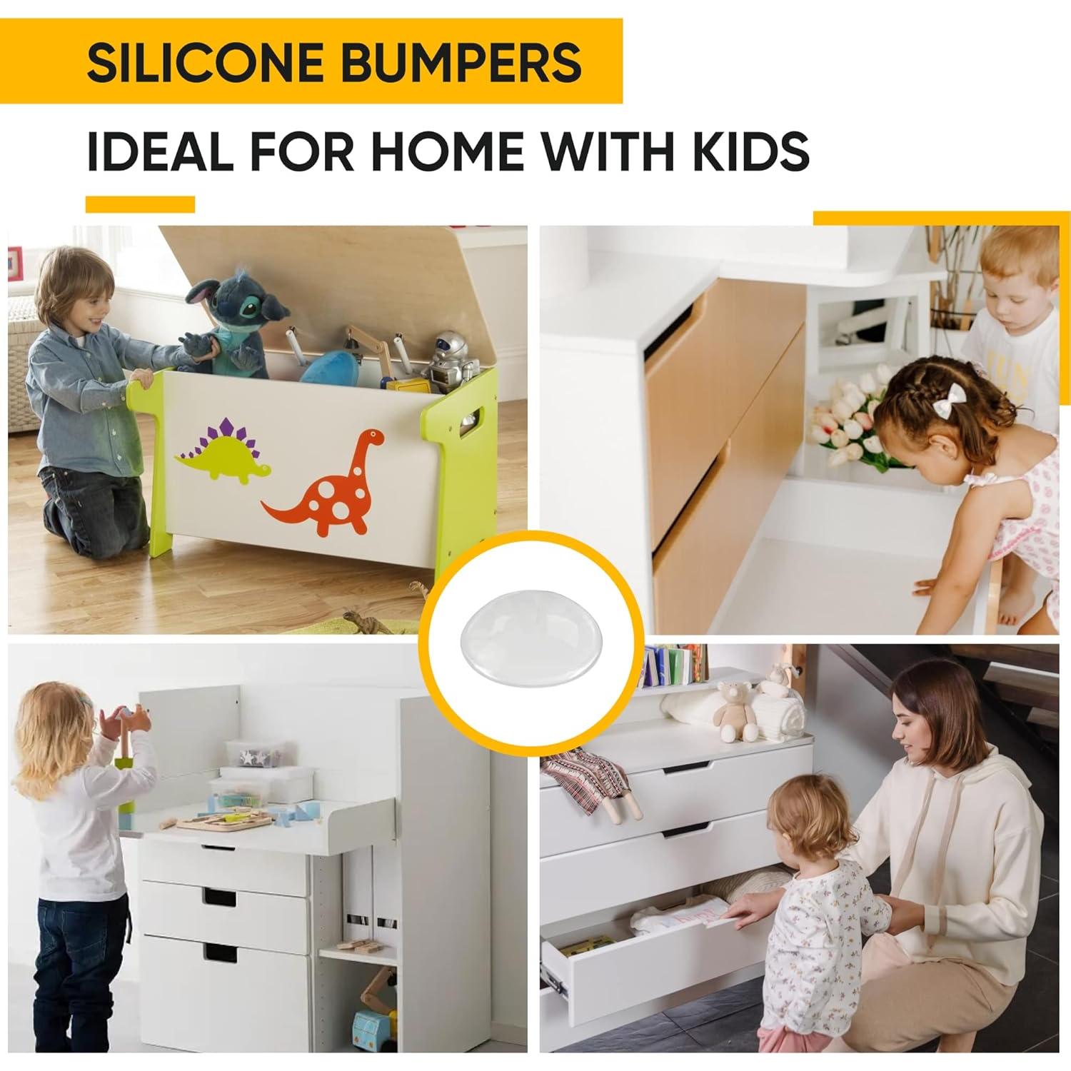 Bumpers Adhesivos Transparentes Vellax 128 Pcs - Silicona Premium