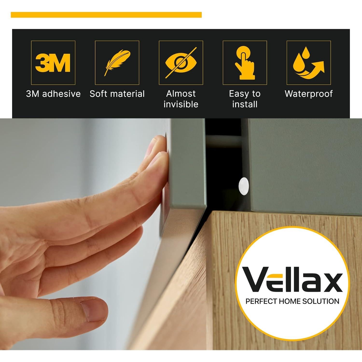 Bumpers Adhesivos Transparentes Vellax 128 Pcs - Silicona Premium