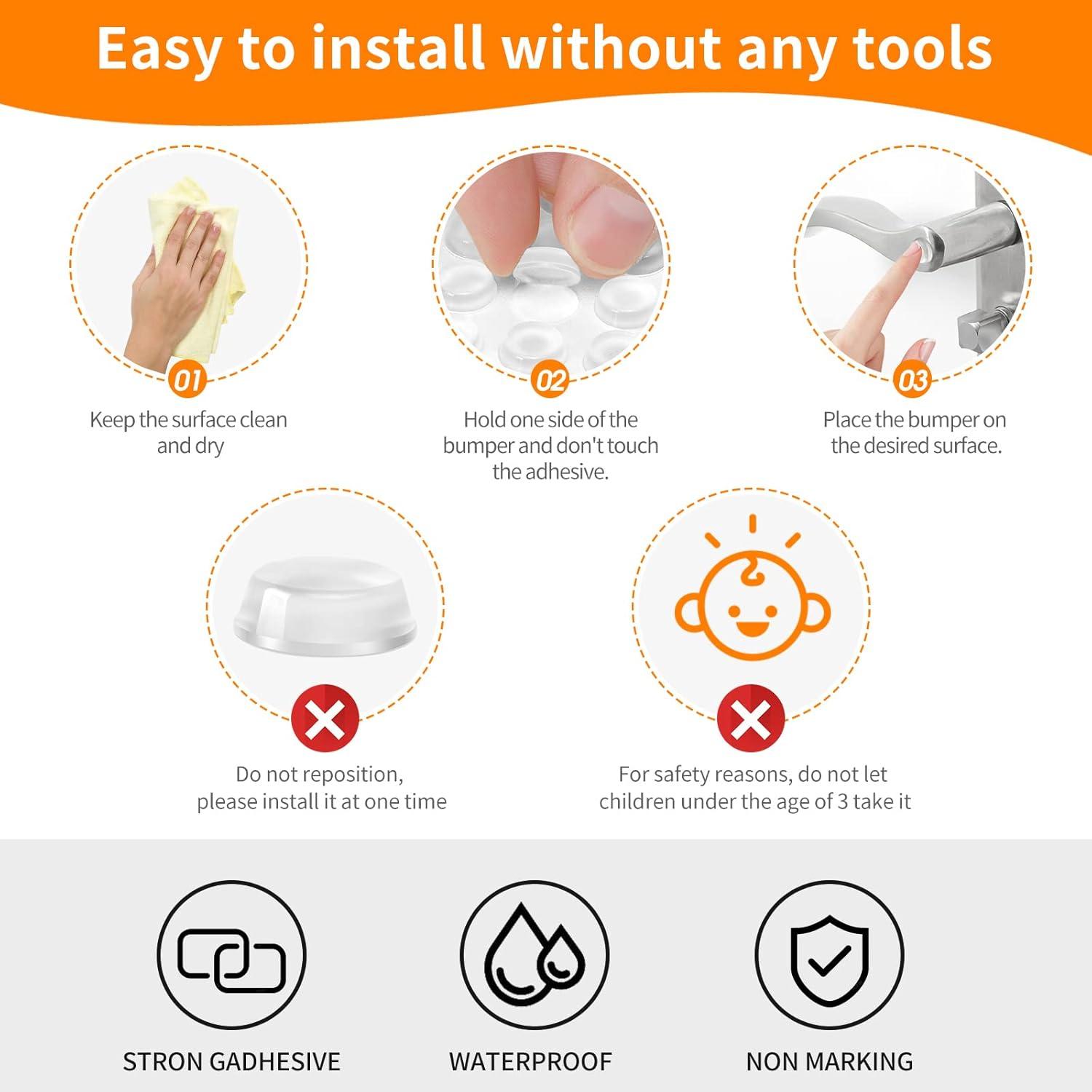 Bumpers de Silicona Transparentes CHUNZEXI 192 Pcs Autoadhesivos