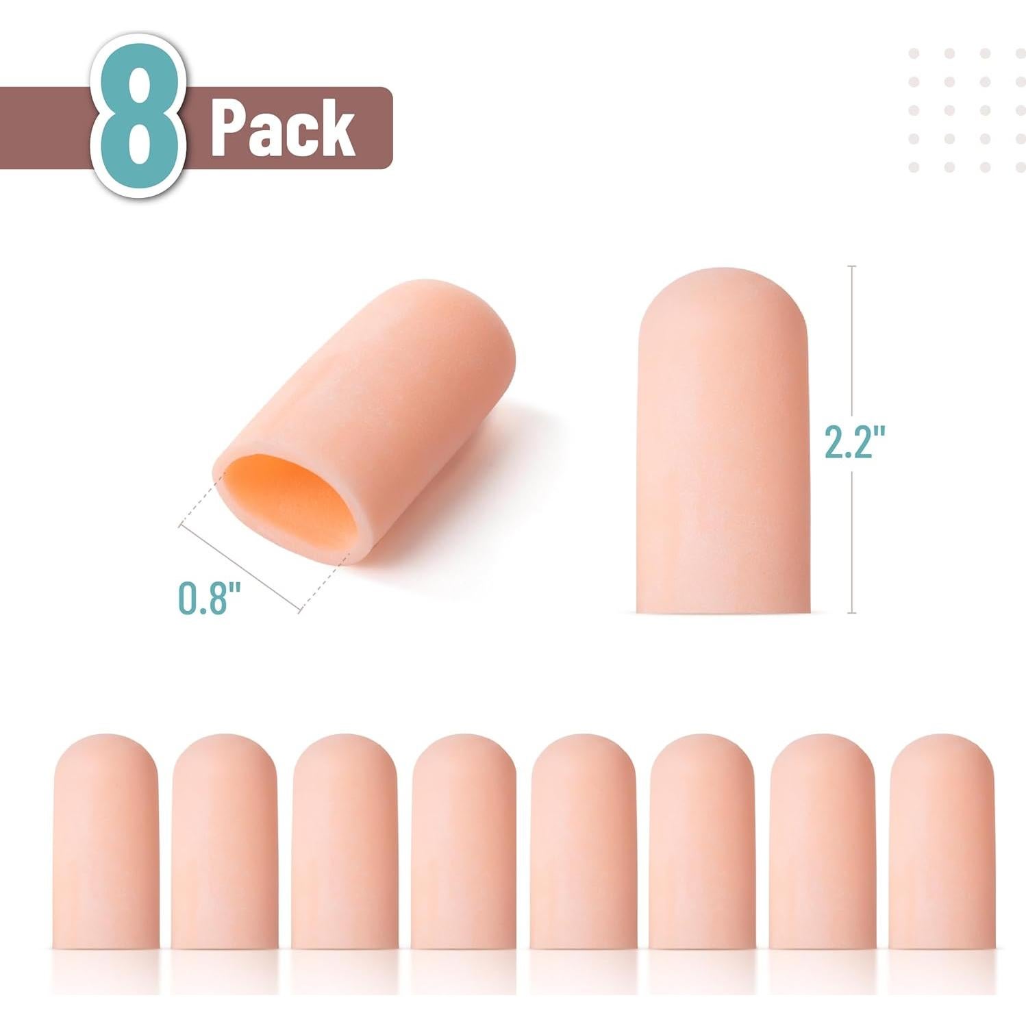 Protectores de Dedos de Silicona Dr. JK - 4 Pares Grande Color Piel