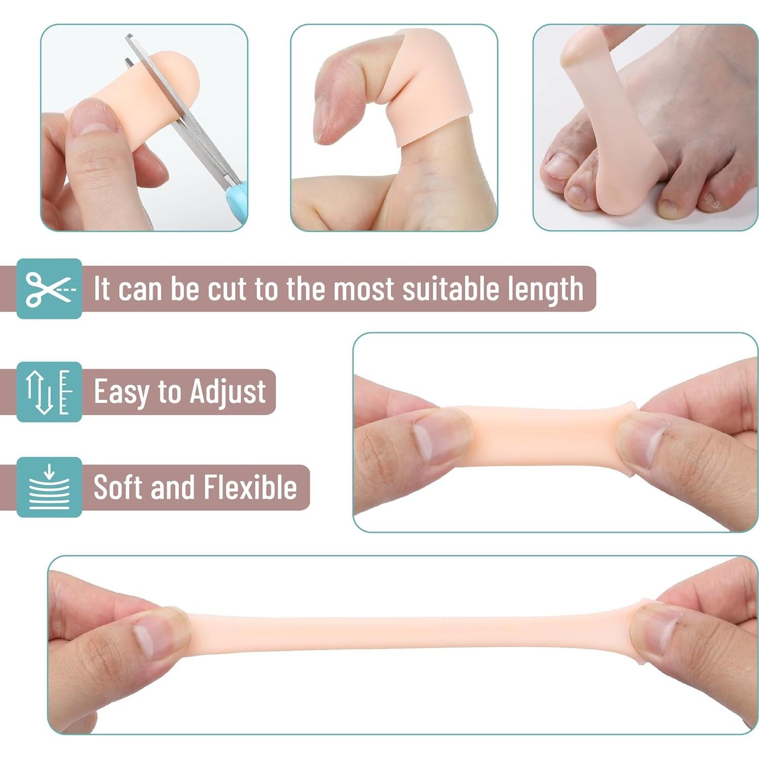 Protectores de Dedos de Silicona Dr. JK - 4 Pares Grande Color Piel