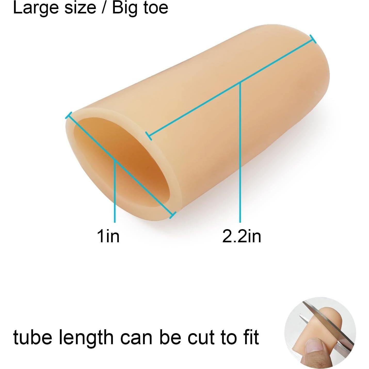 Paquete de 8 Protectores de Dedos de Silicona POQOD Grande Beige