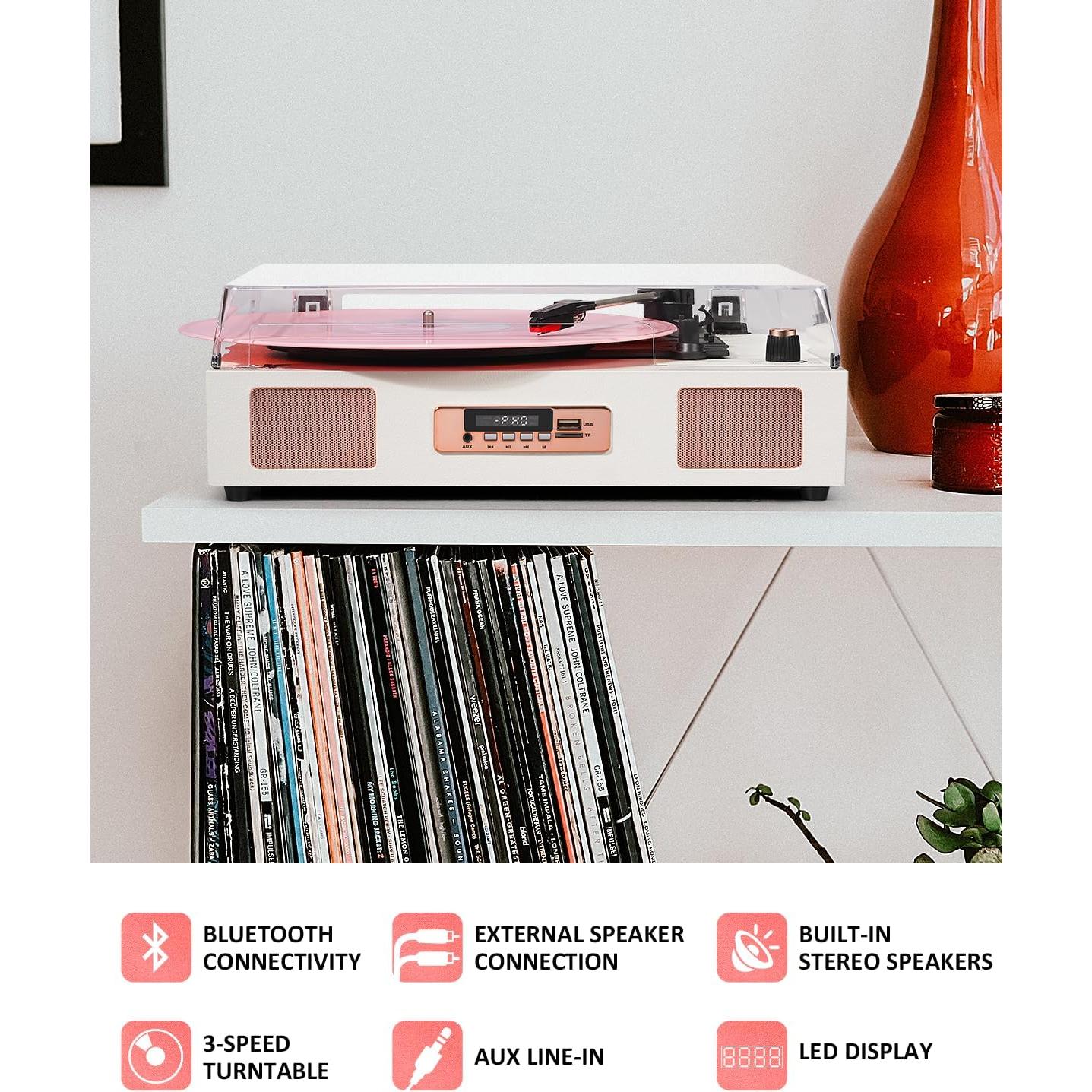 Reproductor de Vinilo Bluetooth DANFI AUDIO TE-2017 3 Velocidades